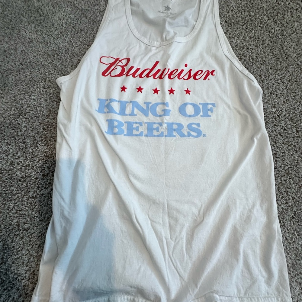Budweiser White Sleeveless Shirt